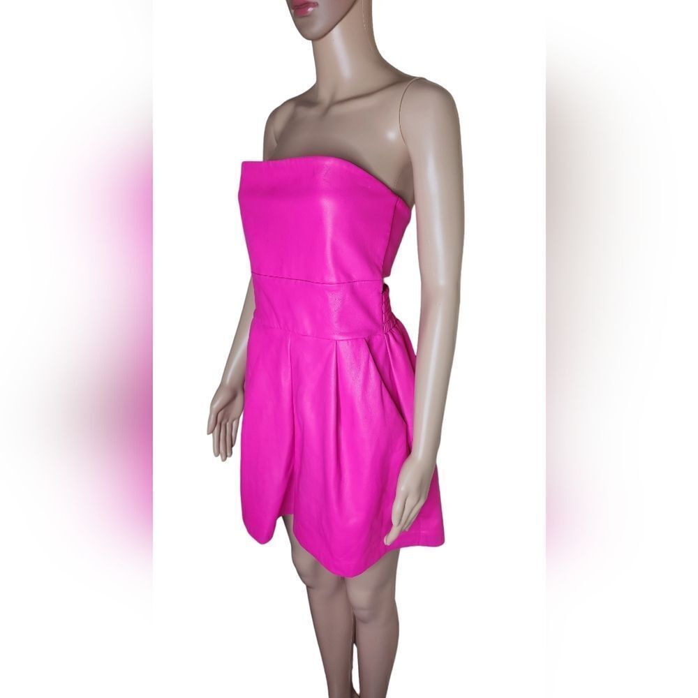 Susana Monaco Revolve women's faux leather cutout pull - on romper in pink Large - Picture 3 of 10